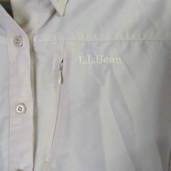 LL Bean Fishing Shirt Womens S Tan Vented Roll Tab Hiking - Picture 4 of 10